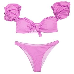 White Ruffled Bikini Set
